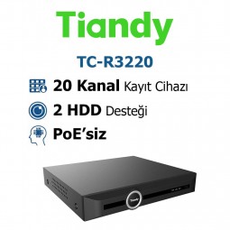 Tiandy TC-R3220 20 Kanal Nvr Kayıt Cihazı (I/B/K/V3.1)